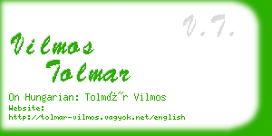 vilmos tolmar business card